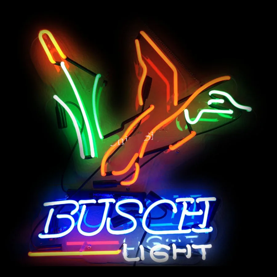 

New Busc Light Duck Beer Real Glass Neon Sign Bar handcrafted Beer Bar Hotel Decor Lamp neon light sign Real Glass Room Decor