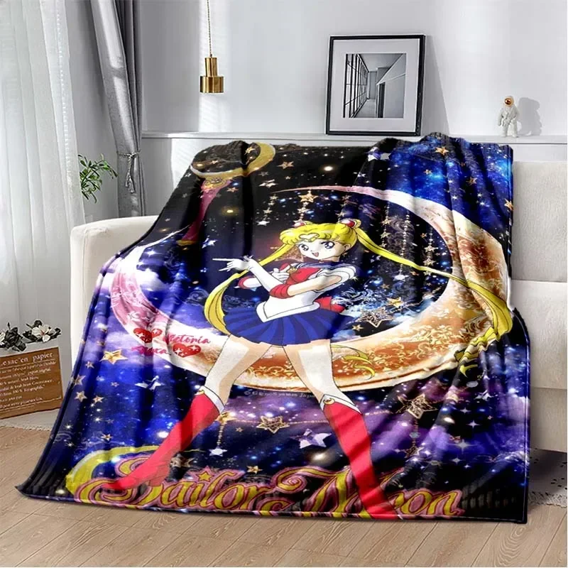 Cute S-Sailor-Moon 3D Cartoon Printed Blanket Fashion Soft Cozy Living room Bedroom Sofa Bed Travel Blanket Child Birthday Gift