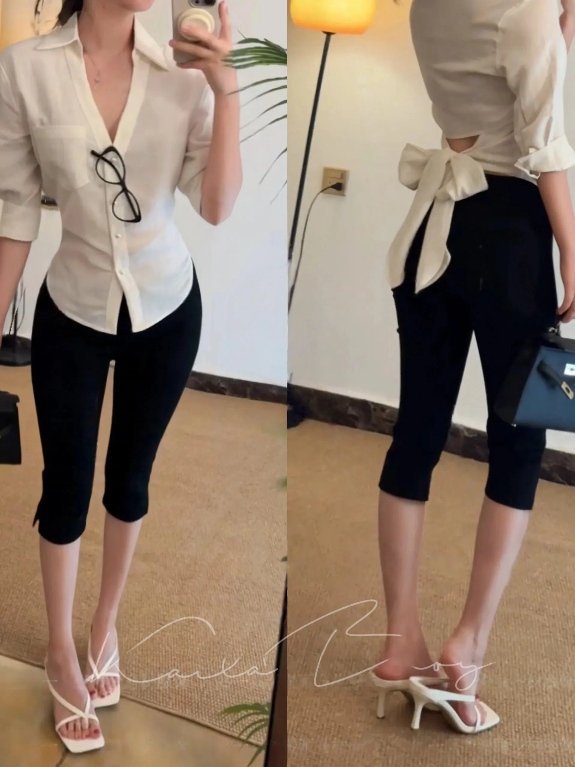 

High Waist Sexy Slimming High Elasticity Denim Jeans with Hip Pad Side Slit Seven-Foot Pants Women's Summer Fashion