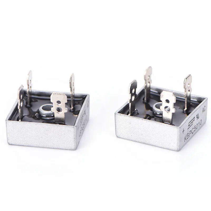 단상 다이오드 브리지 정류기 금속 케이스, 최대 방열, KBPC5010 금속 케이스, 50A, 1000V, 1PC