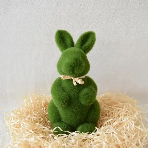 부활절 토끼 인형 장식, 사랑스러운 시뮬레이션 폼, 부활절 토끼 디스플레이 몰드, 요정 정원 미니어처 동물 모델, 홈 데코