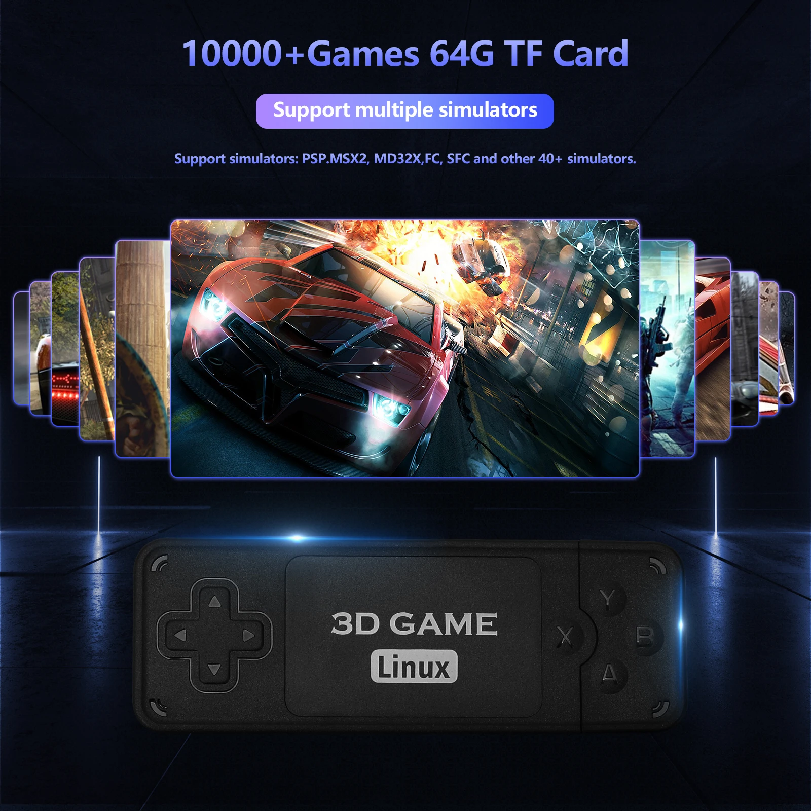 HDMI High-definition U9 PRO Game Stick 2.4G Wireless 4k TV Box Built-in 10000+ Games For 167 PSP 256G Retro Video Games Console