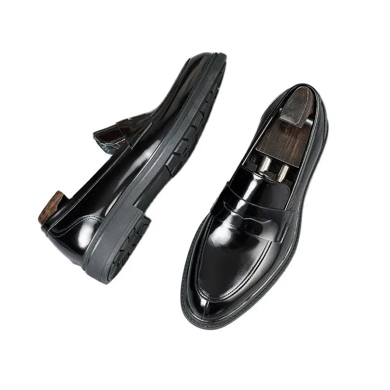 

Luxury Patent Leather Casual Business Slip On Men Shoes High Grade Office Work Shoes Quality Real Cow Leather Shoes Size 38-44