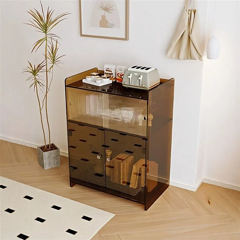 Movable wheel dining storage cabinet Modern simple household living room Light luxury storage