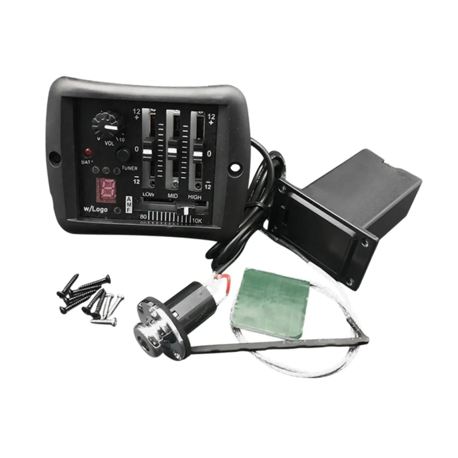 

Эквалайзер для гитары с 4 полосами, цифровой тюнер, предусилитель, запасная часть для акустической и электрогитары, аксессуары