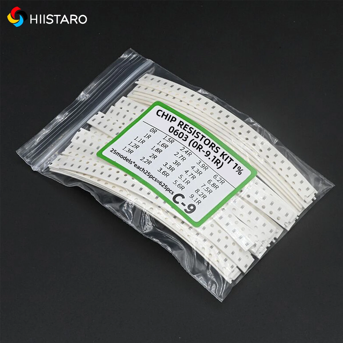 

600Pcs 625Pcs 0603 resistance kit smd igmopnrq assorted kit 9.1R 10R 91R 100R 910R 1K 9.1K 10K 91K 100K 910K 1M 10M 1%