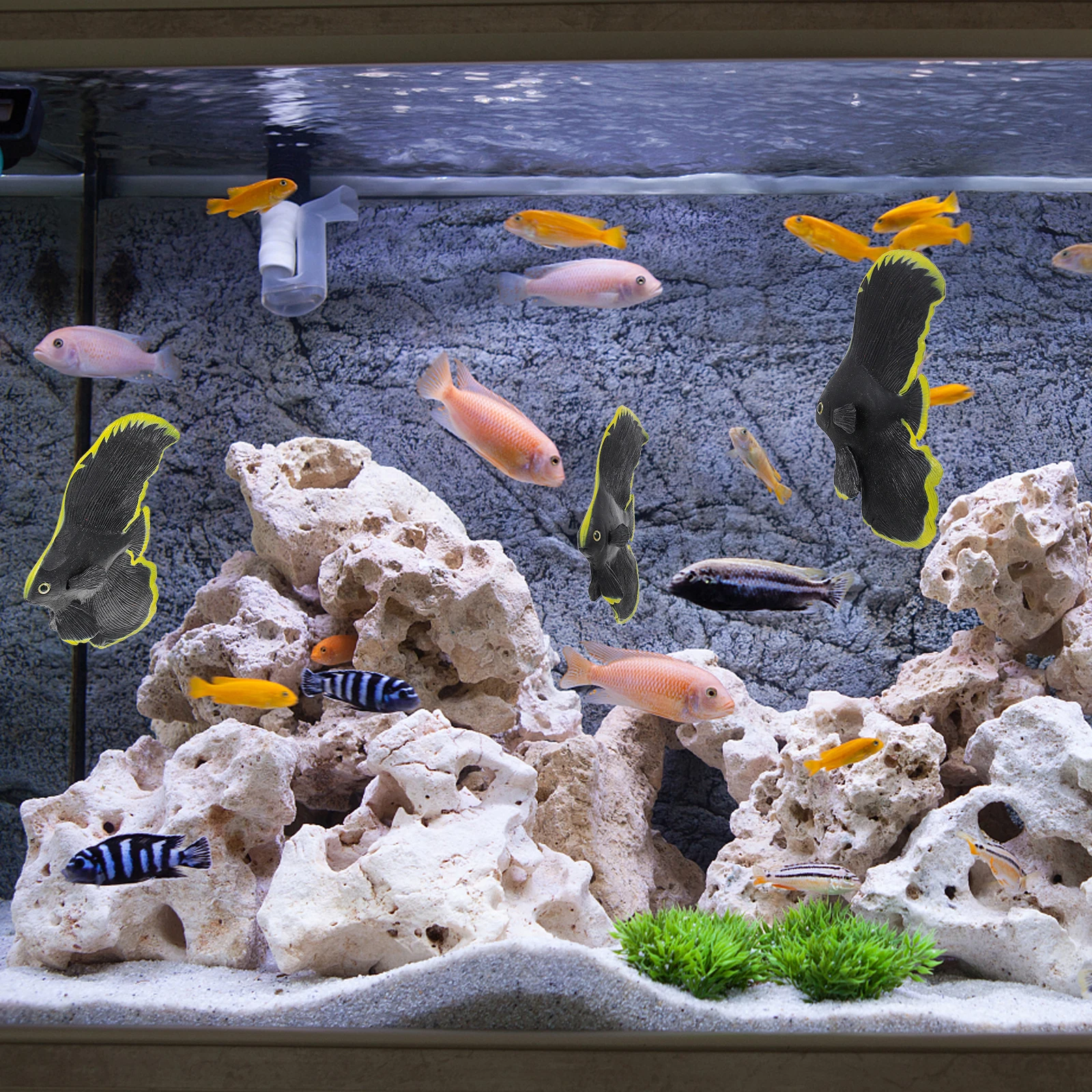 

Fish Tank Fishtank Decoration Animal Ornaments Aquarium Décor Decorations for Black