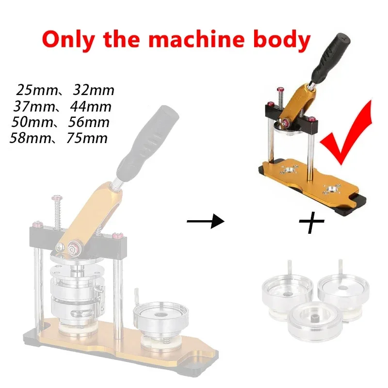 Роторная машина для бейджей без формы для бейджей, вращающаяся кнопка из нержавеющей стали, пресс для изготовления бейджей своими руками на заказ, разные размеры