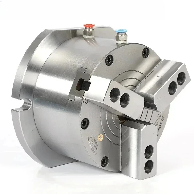 

Vertical 6 inch pneumatic solid chuck 3 Jaw for milling machines to drill through machine tables can not rotating