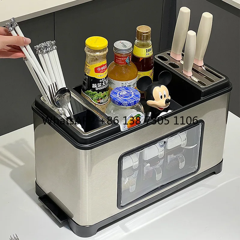 

Kitchen Cabinet Light Luxury Seasoning Bottle Shelf Household Multifunctional Seasoning Can Storage Box Seasoning Box Integrated