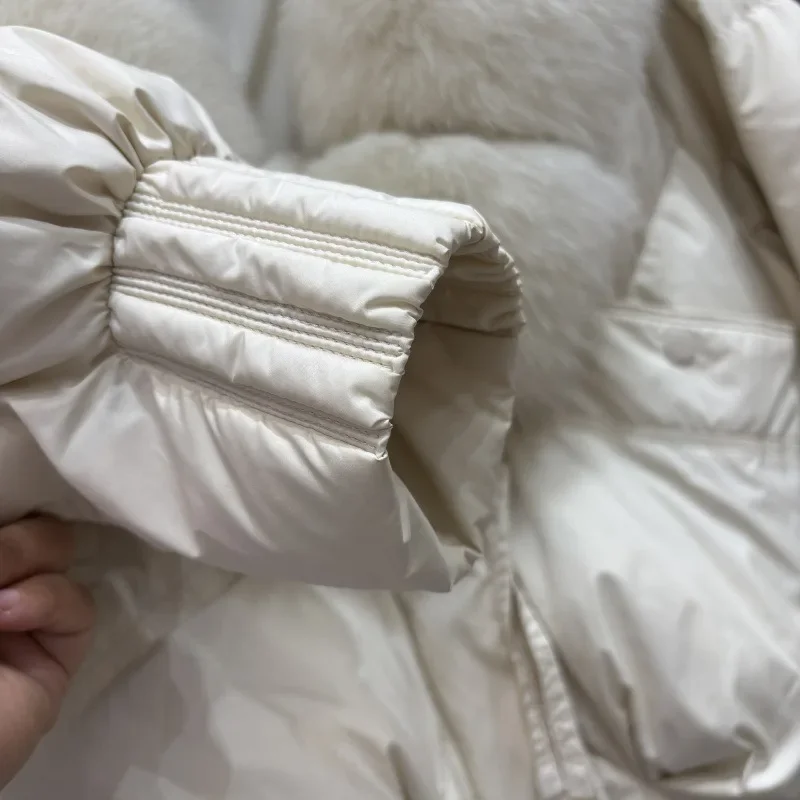 OFTBUY Women's Winter Down Jacket Big Natural Fur Collar Duck Down Jacket Women Short Thick Loose Coat with Fur for Female