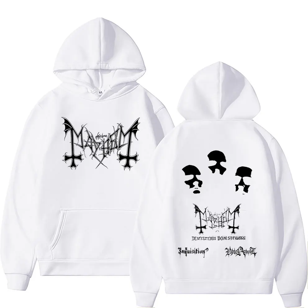 Limited Mayhem De Mysteriis Dom Sathanas Graphic Print Hoodie Men Women's Retro Death Black Metal Rock Band Hooded Sweatshirt