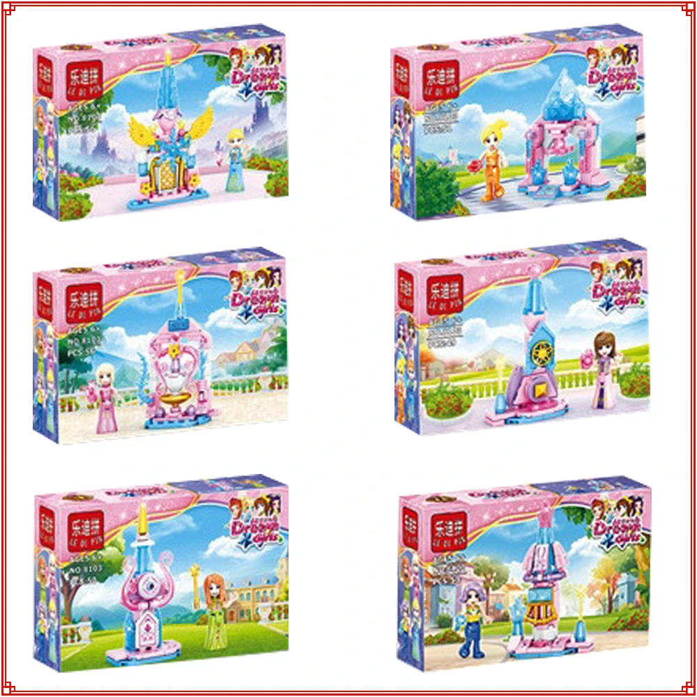 

Castle Amusement Park Toy Bricks Dream Princess Play House Puzzle Assembly Building Blocks Dolls Model Ornament Girls Kids Gifts