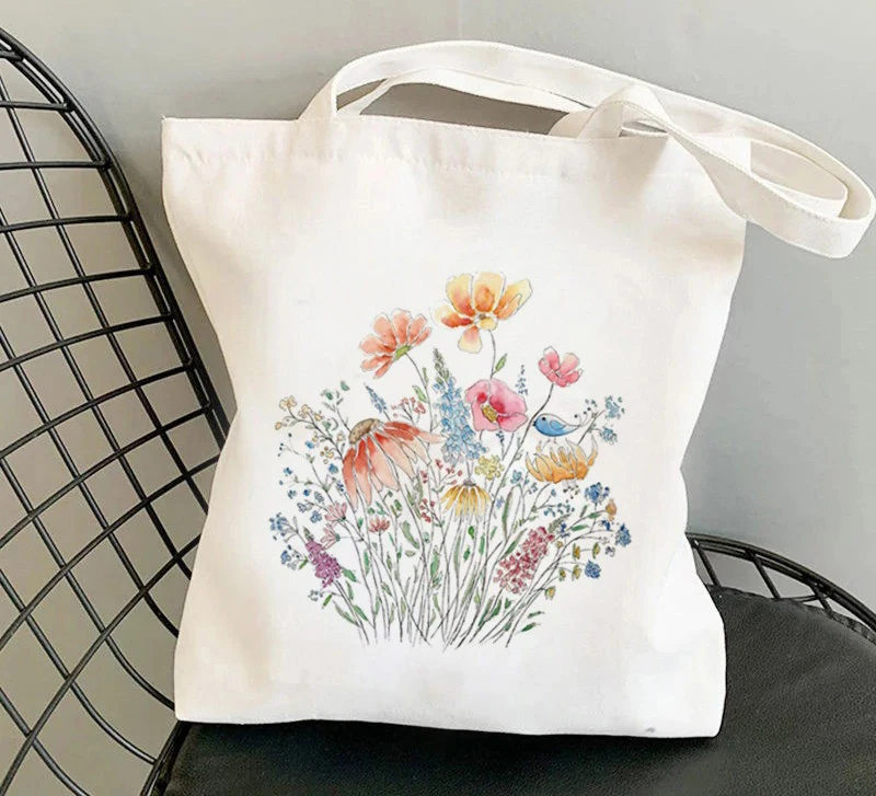 أنماط حقيبة كتف واحدة للنساء مع باقة زهور مطبوعة، محفظة كروس عصرية للسيدات للاستخدام اليومي في العمل والتسوق