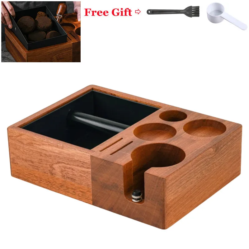 Wooden Filling Support Base Espresso Tamper Mat Station, Barista Tools, Coffee Maker, Espresso Knock Box, 58mm