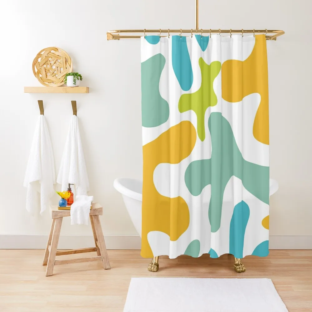 

Groovy Flowers Maximalist Abstract in Springtime Colors Shower Curtain For Bathroom Shower Set For Shower Bath Curtain
