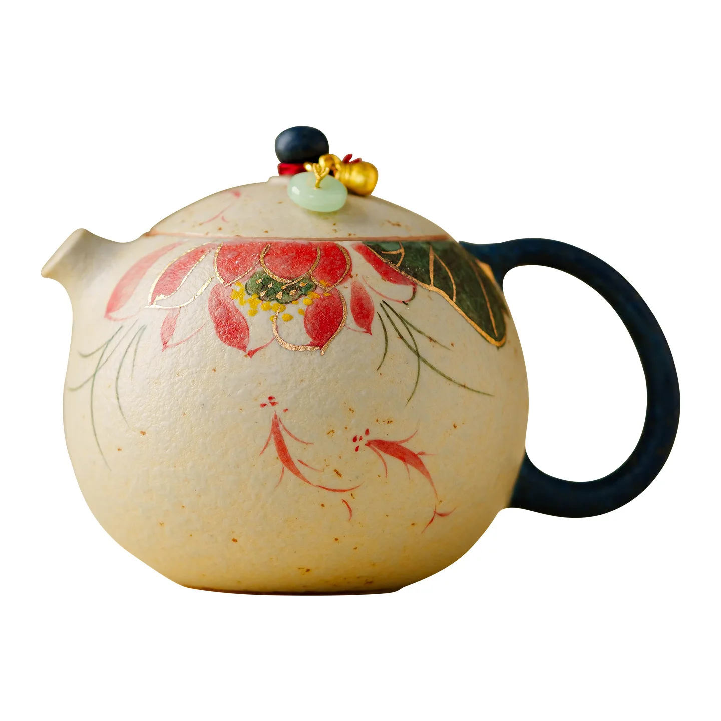 

DSA Stone Red Lifting Xishi Pot Koi Play Lotus Ceramic Teapot Making Tea Household Kung Fu Tea Set Single Pot