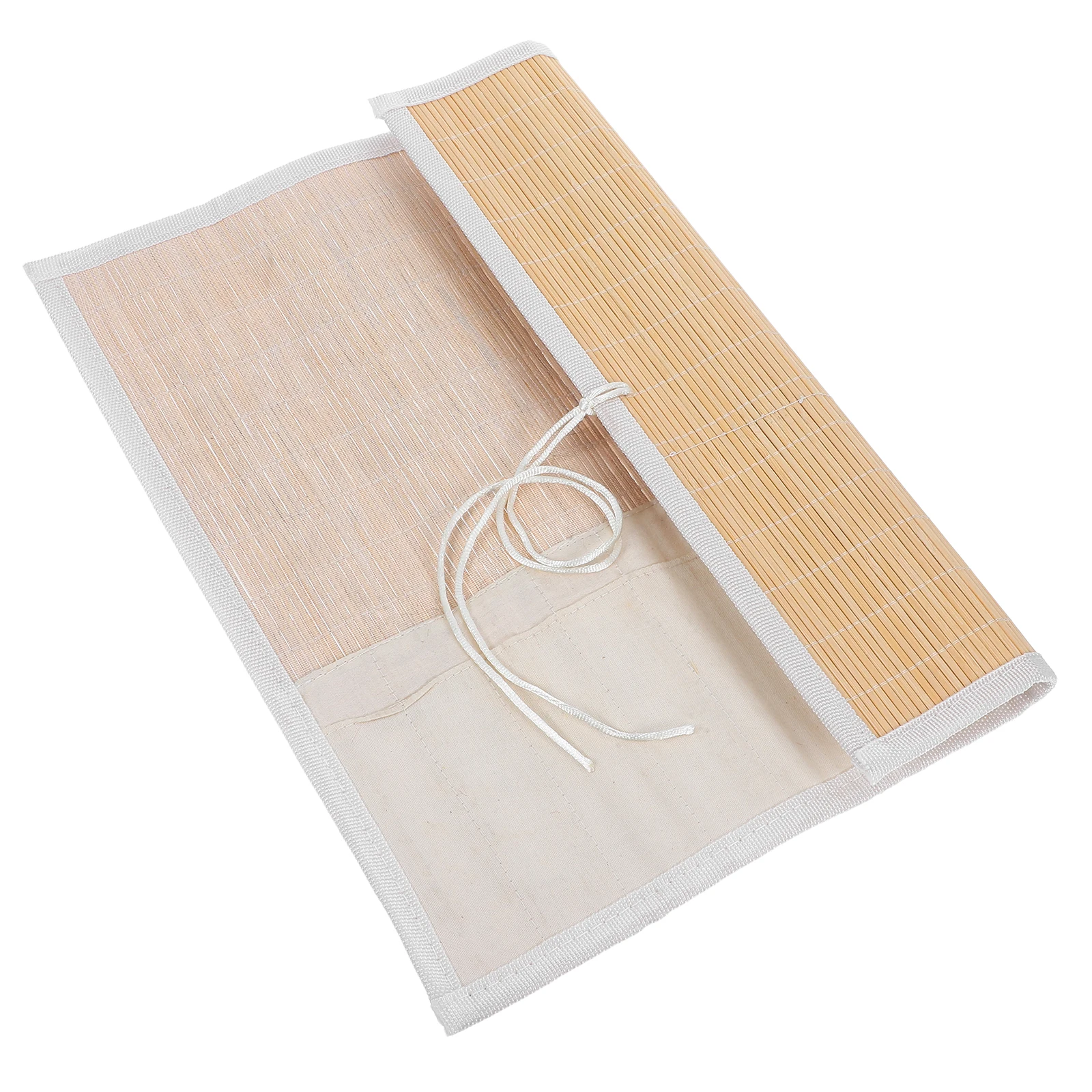 

Bamboo Pen Curtain Brush Case Calligraphy Organizer Drawing Pencil Holder Bag Student Use