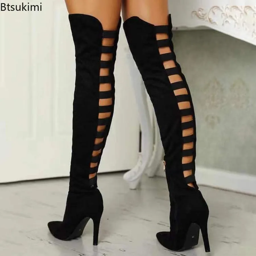 Fashion Sexy Women's Long Boots Women Autumn Heels Shoes Over The Knee Thigh High Heel Boots Female Woman Summer Boot Large Size