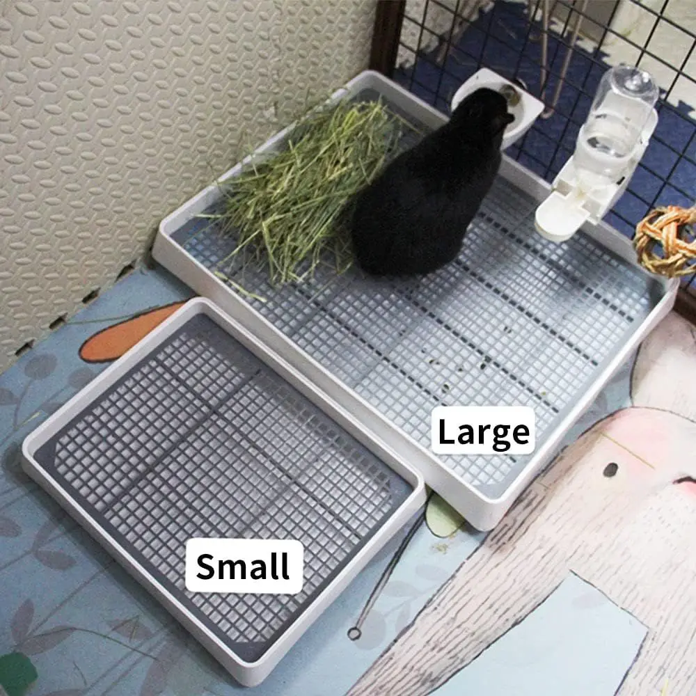 22x18 Super Large Rabbit Litter Box with Grate for Cage, Extra Large Bunny Restroom Tray Pan Toilet, Fits 2 Rabbits