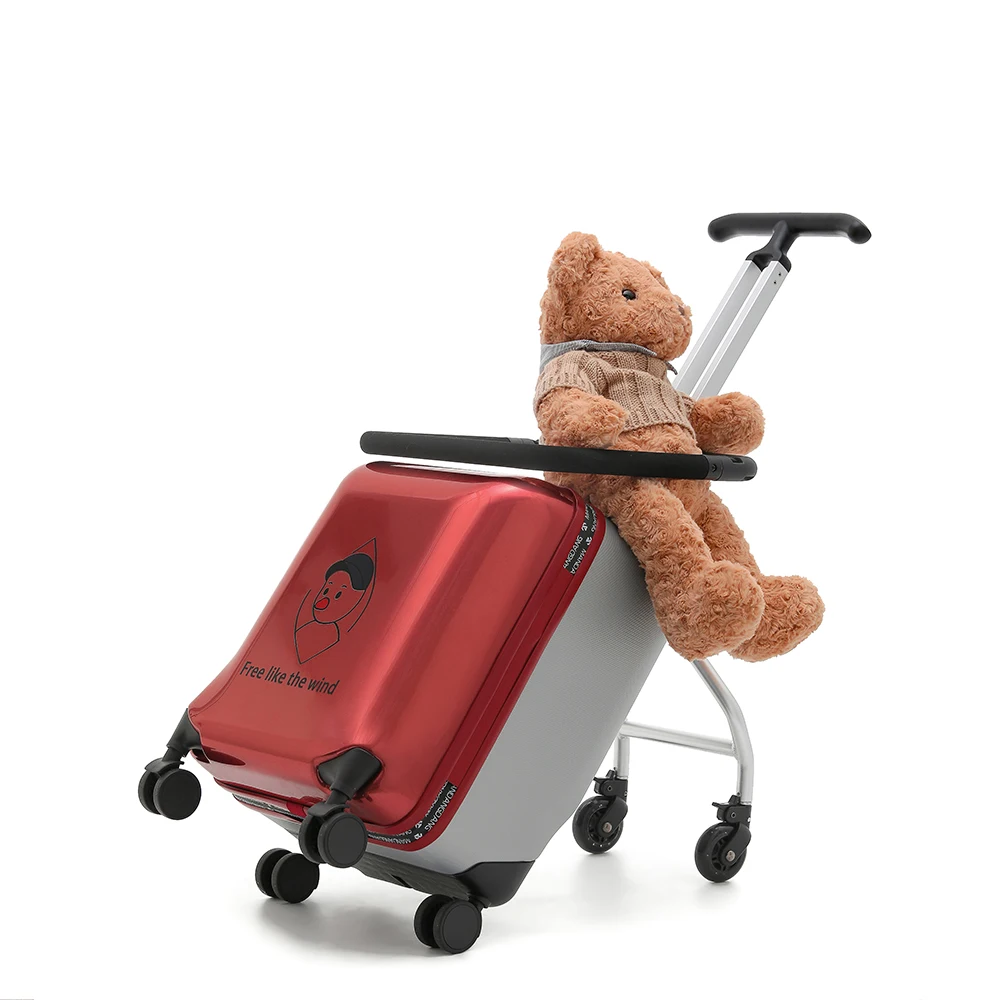 Nueva maleta de dibujos animados para niños, equipaje de cabina de embarque, maletas para niños, cubierta de carrito perezosa de viaje, rueda de caja para andador de bebé