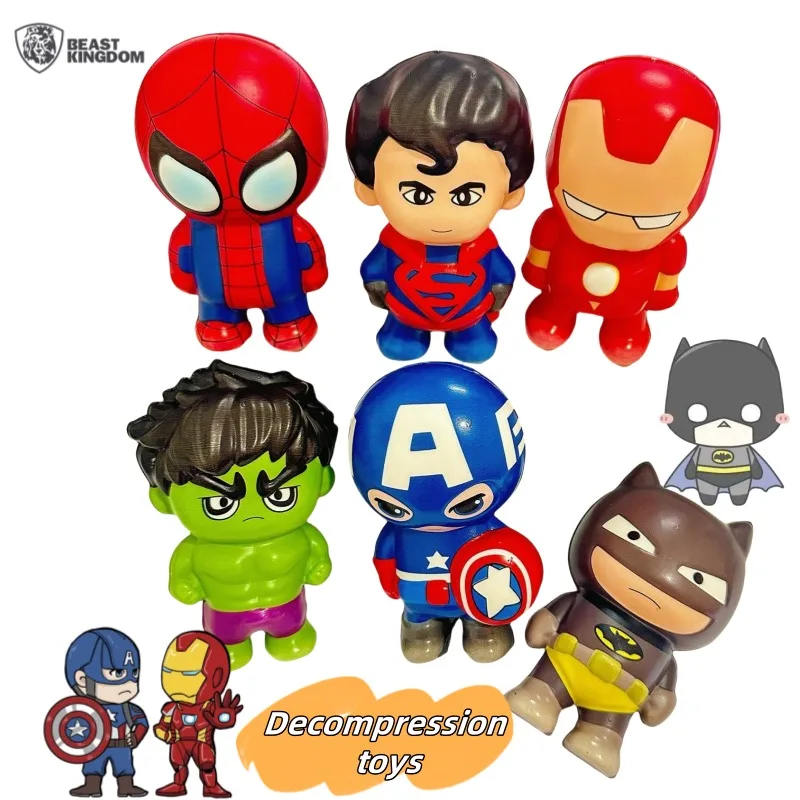 Nowy Królestwo Bestii Batman Spider-Man Hulk Kapitan Ameryka Kreatywna Kreskówkowa Figurka Antystresowa Zabawka do Ściskania z Charakterem