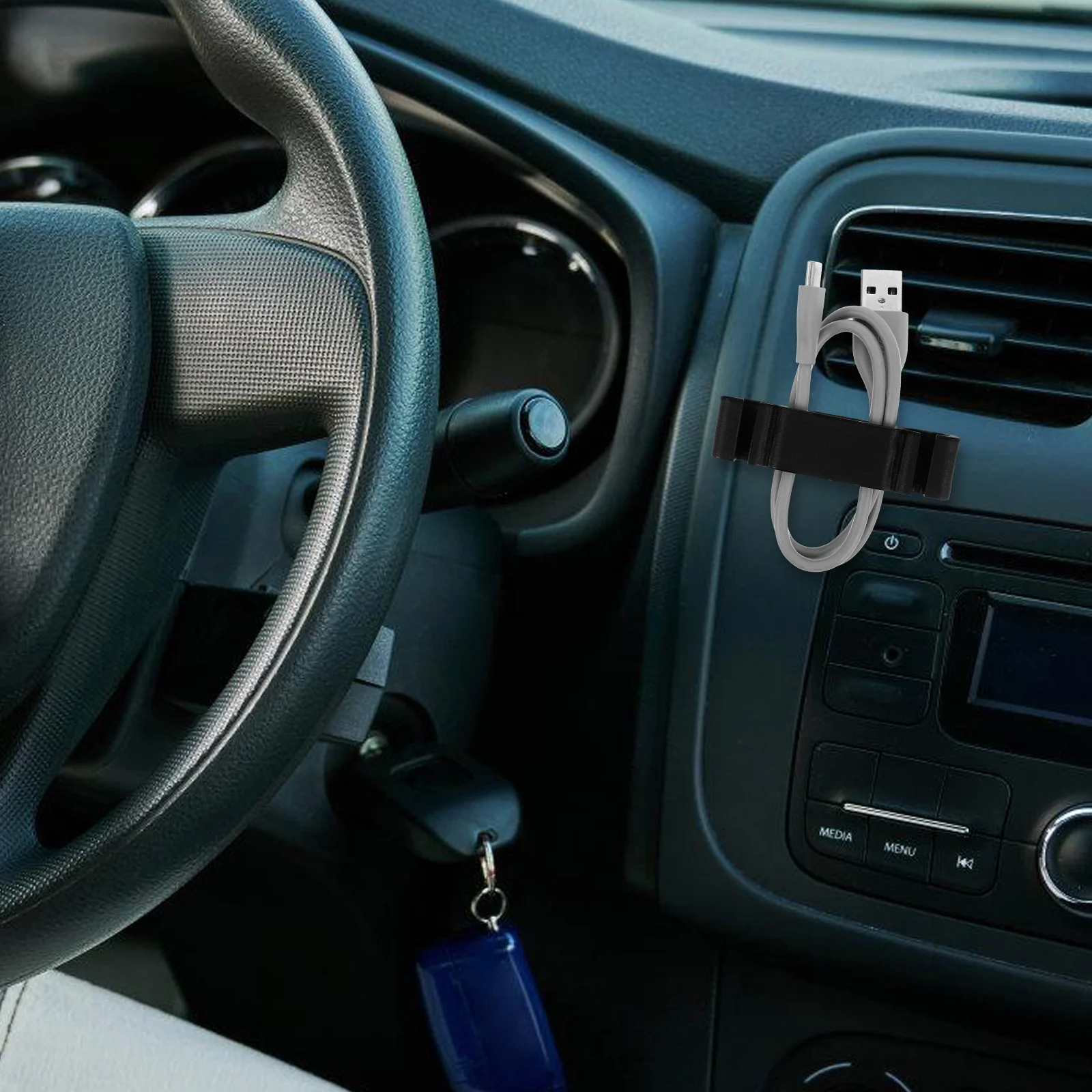 

Car Cable Organizer Holder: Usb Charging Cord Management Clip For Home Office Wire Storage Fixing Mount
