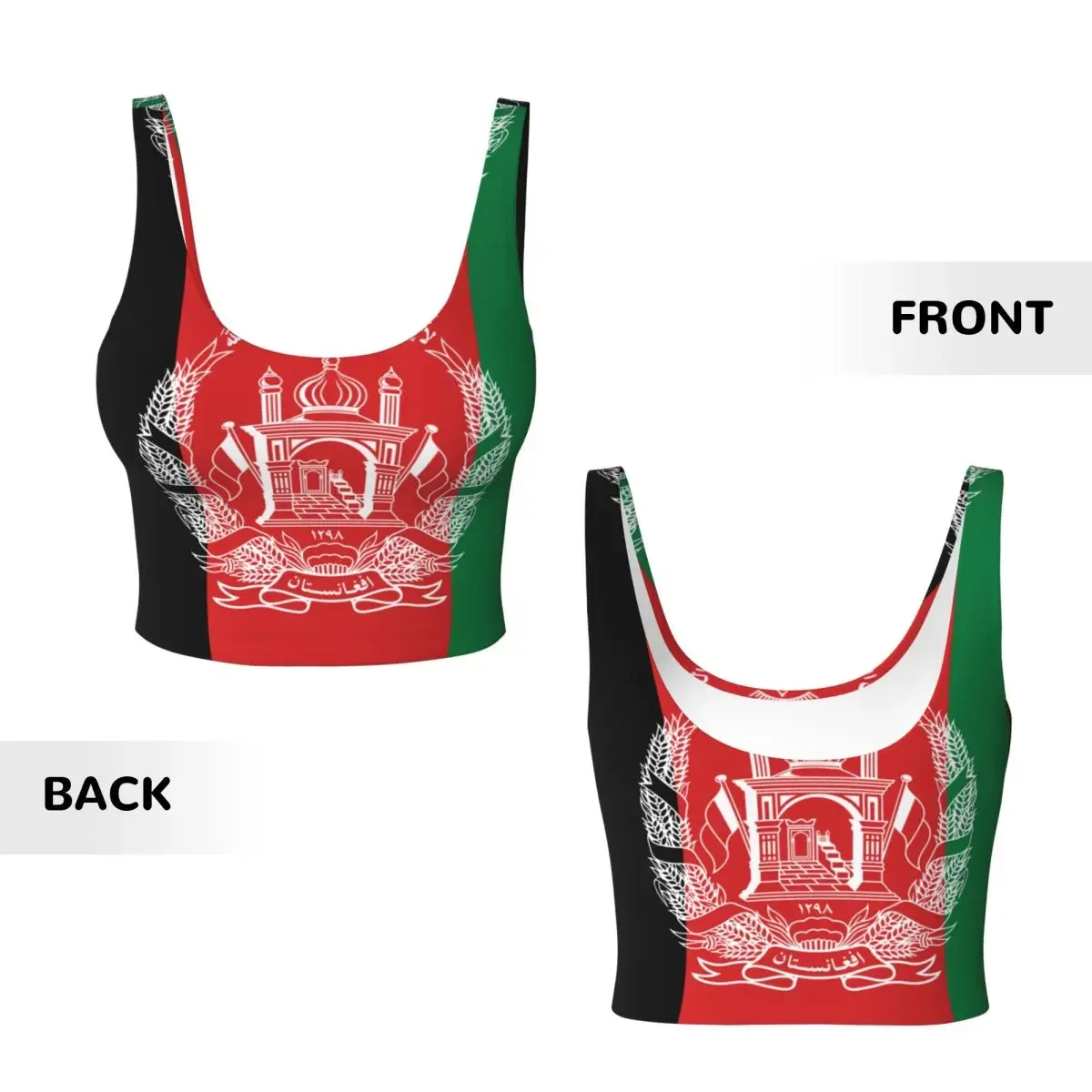 Gilet sportivo sexy da donna Bandiera dell'Afghanistan Streetwear femminile Sport Lingerie Tee Crop Top