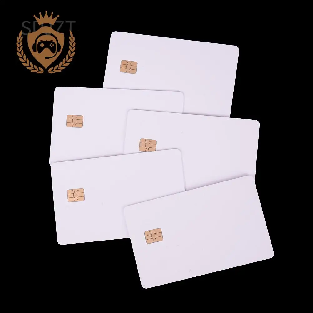 5Pcs White White PVC Card Contact Sle4442 Chip Smart IC Blank With SLE4442 Chip Blank Smart Card Contact IC Card Safety 10 years