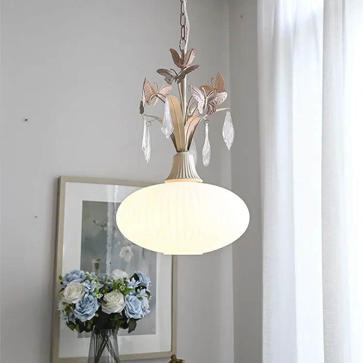 simple restaurant chandelier creative butterfly single head ball bar home stay northern European pastoral bedroom study lamp