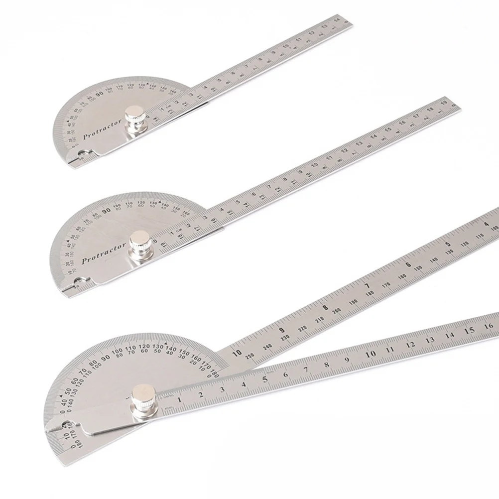 

Steel 250mm 180 Degree Protractor Stainless Steel Angle Square Ruler Double Arm Rotation Measuring Tool for Engineering
