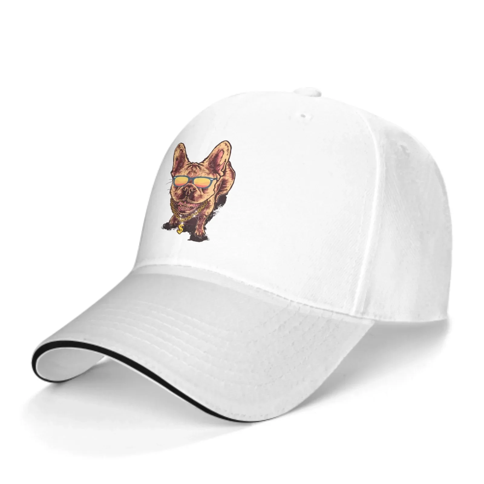 Dog Adjustable Women Men Back Closure Caps Washed Sandwich Caps Sports Outdoor Baseball Hat