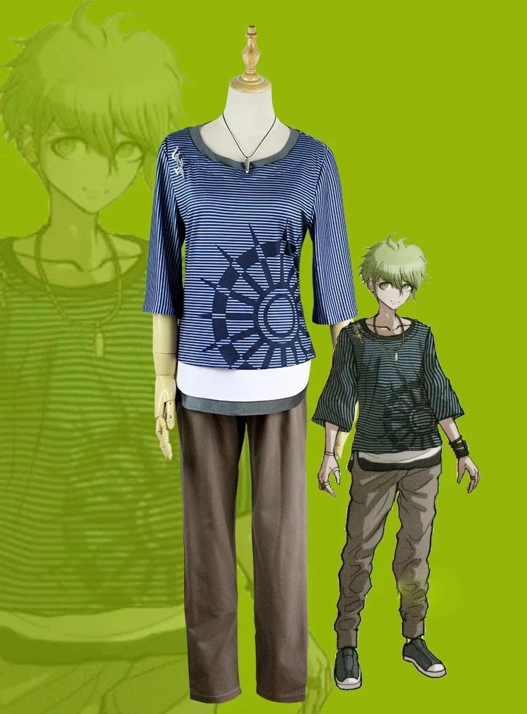 Anime rantaro amami cosplay traje peruca uniforme de jogo japonês camiseta calças colar feminino masculino halloween role play festa