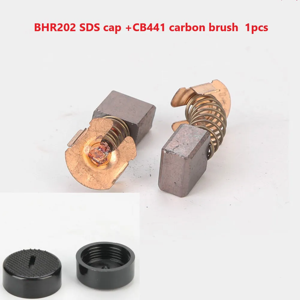 Carbon brush cover and CB441 carbon brush 4 pcs replacement for BHR202 DHR202 compatible power tool accessories