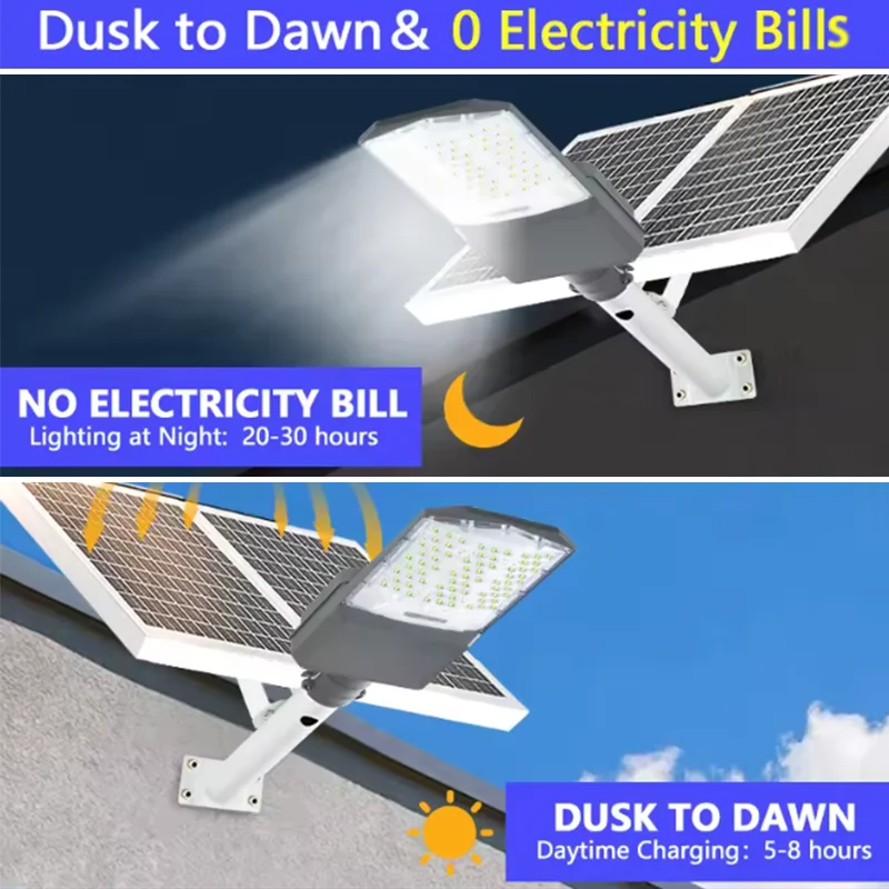 RUISENZHUO 8000W Super Bright Solar Street Light,Outdoor Waterproof Solar Road Lamp,Safety Lighting Garden Lighting Decoration