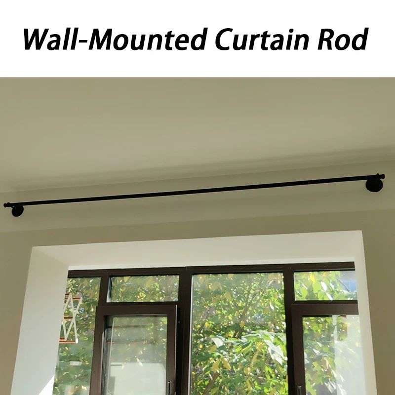 

Wall Mounted Iron Curtain Rods Living Room Windows Balcony Curtain Rods Bathroom Clothes Drying Rack Curtains Rod Perforated