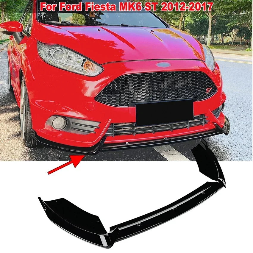 Front Diffuser Bumper Lip For Ford Fiesta MK6 ST 2012-2017 Front Lower Splitters Body Kit Spoiler Cover Protect Car Accesssories