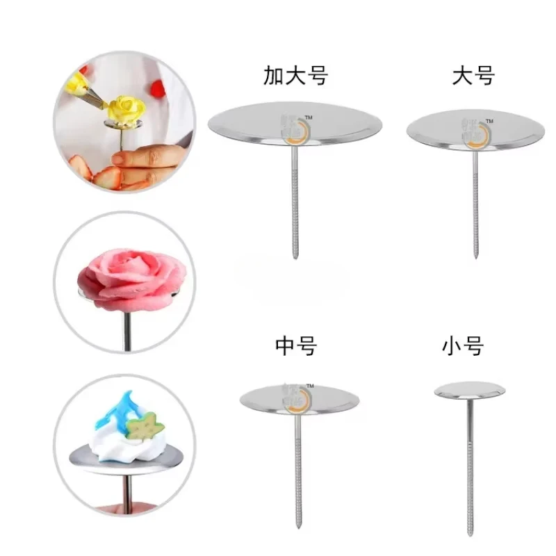 Stainless Steel Cake Piping Nail Tips Cream Stand Chocolate Fondant Decoration Flowers Transfer Tray Kitchen Baking Pastry Tools