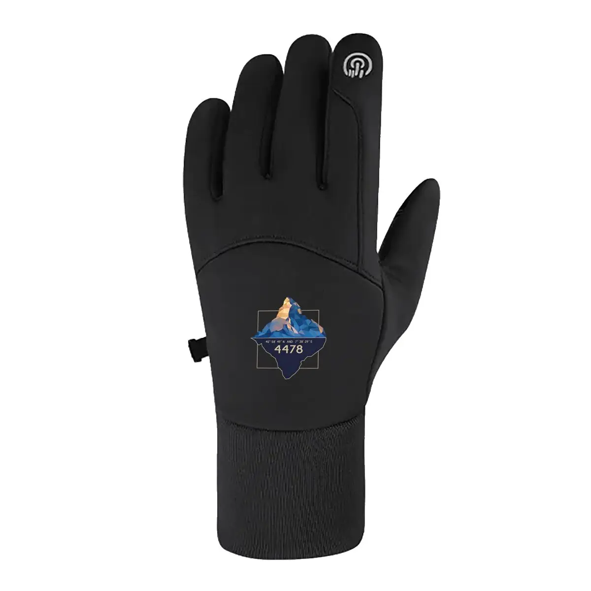 Montaña geométrica con coordenadas y números Otoño Invierno guantes de ciclismo al aire libre senderismo esquí montar guantes de moto