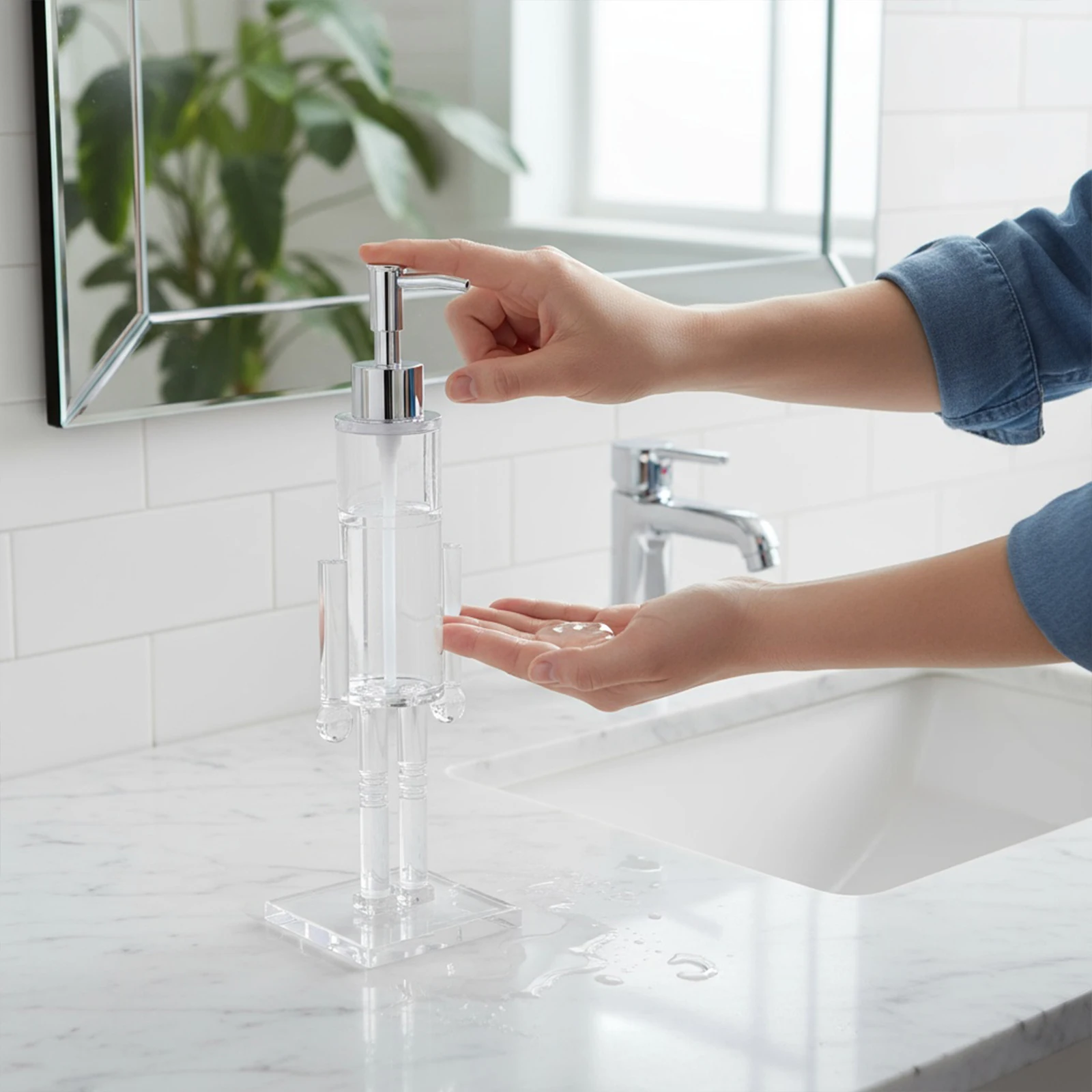 عيد الميلاد موزع الصابون غسول الحاويات واضح موزع صابون اليد موزع صابون الأطباق لعيد الميلاد المطبخ الحمام عدادات ديكور #5