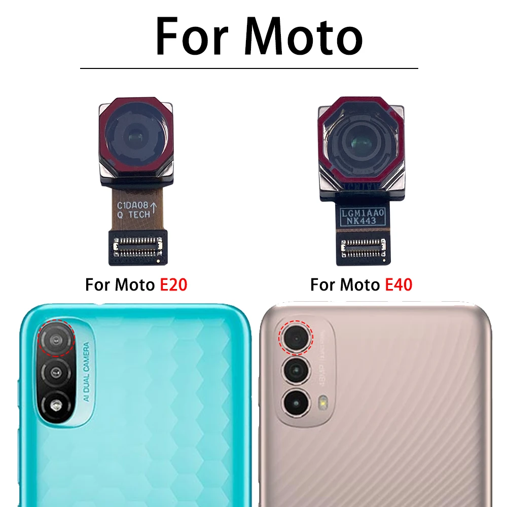 5 Pcs Front Camera Rear Camera For Moto E40 E20 E6S E6 E7 Power Plus Back Camera Proximity Flex Cable Phone Camera Repair Parts