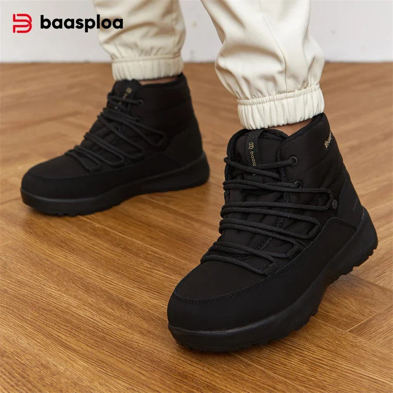 

Baasploa New Snow Boots Women Winter Casual Waterproof Plush Warm Walking Shoes Female Outdoor Non-slip Lace Up Cotton Shoes
