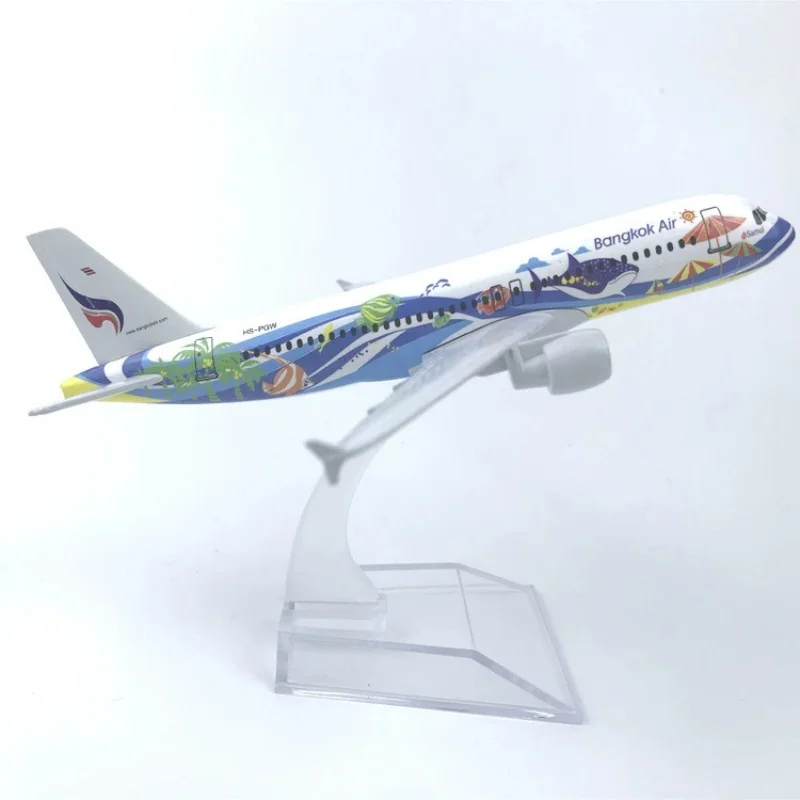 

1/400 Scale Aircraft Thai Bangkok Airways A320 16cm Miniatures Alloy Model Plane Toys Children Diecast Aviation Collection Gift