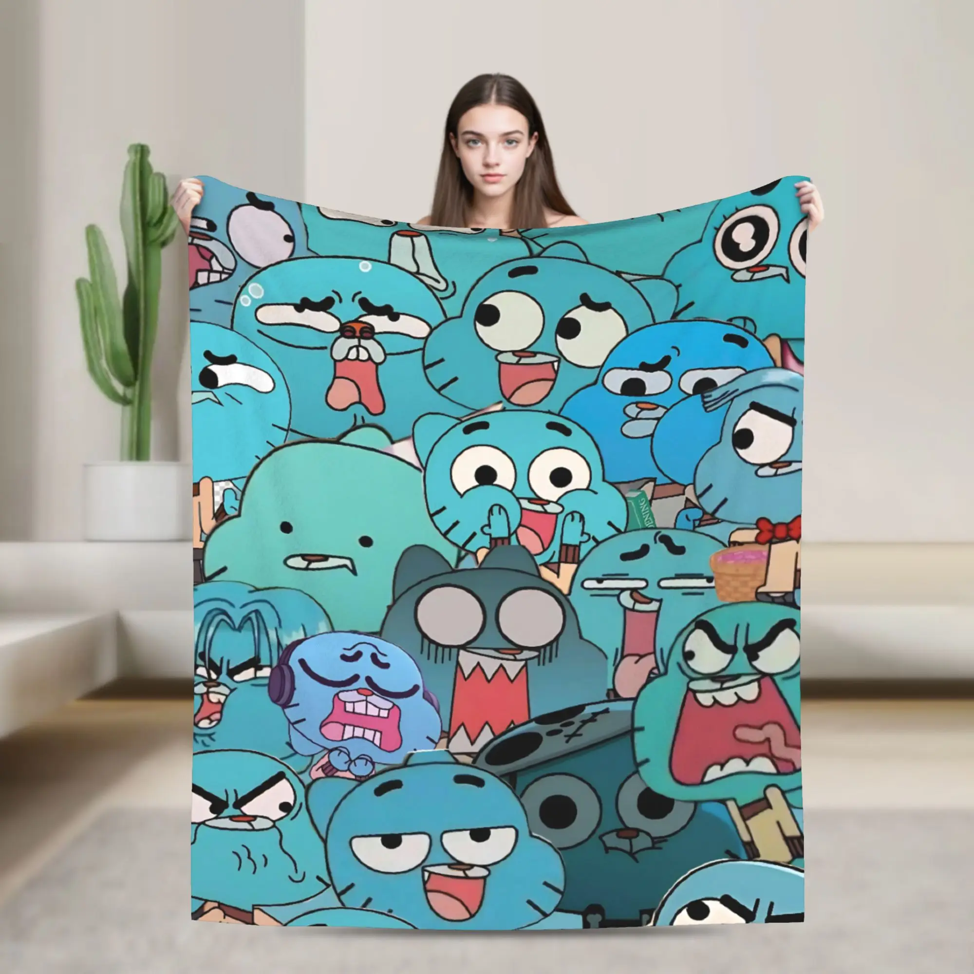 

The Wonderfully Weird World of Gumball Super Warm Blanket Street Trend Outdoor Flannel Bedspread Sofa Bed Cover