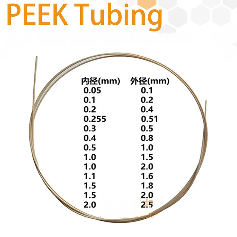 PEEK tubing capillary tube Microfluidics microfluidic connector 0.05mm 0.255mm 0.1mm Experimental liquid line tube