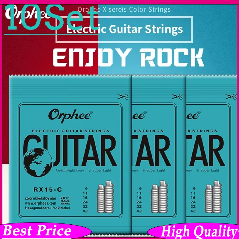 

Orphee 1/10Set Electric Guitar Strings RX15C Rainbow Colorful Multi-Color Guitar Accessories Parts for Electric Guitars