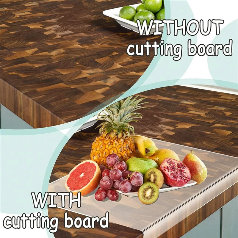 

BOFO Acrylic Chopping Boards For Kitchen Counter With Lip, 45 X 35 Clear Acrylic Non-Slip Transparent Chopping Board Durable Reu