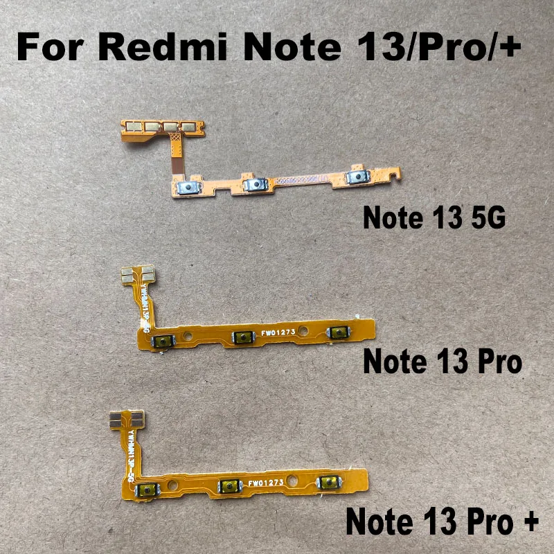 For Xiaomi Redmi Note 13 Pro + Plus Power Volume Button Flex Cable Side Key Switch ON OFF Control Button