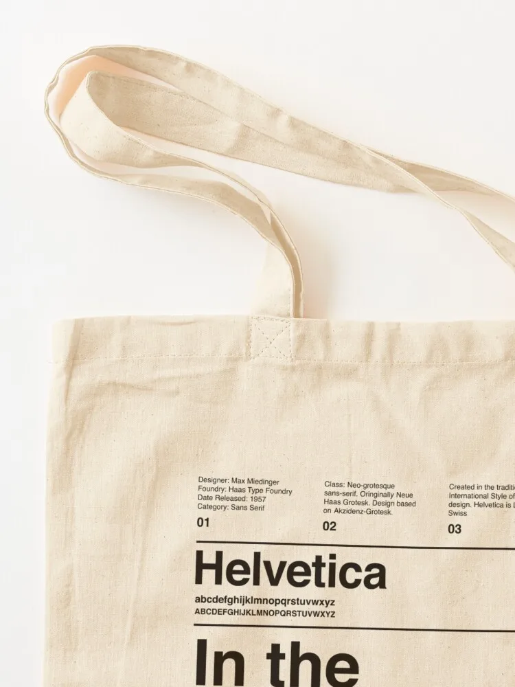 Helvetica Typography Font Design: In The Beginning There Was Helvetica Tote Bag Cloth bags shopping bag logo