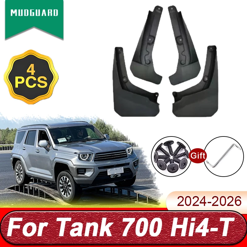 For Tank 700 2026 Accessories Hi4 T 2025 2024 4 PCS Car Mud Flaps Auto Splash Guards Front Rear Fender Mudguards Car Accessories